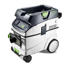 Festool Absaugmobil CLEANTEC CTL 36 EI AC-LHS mit Bluetooth, Hauptansicht von schräg vorne, weiß-schwarz-grün