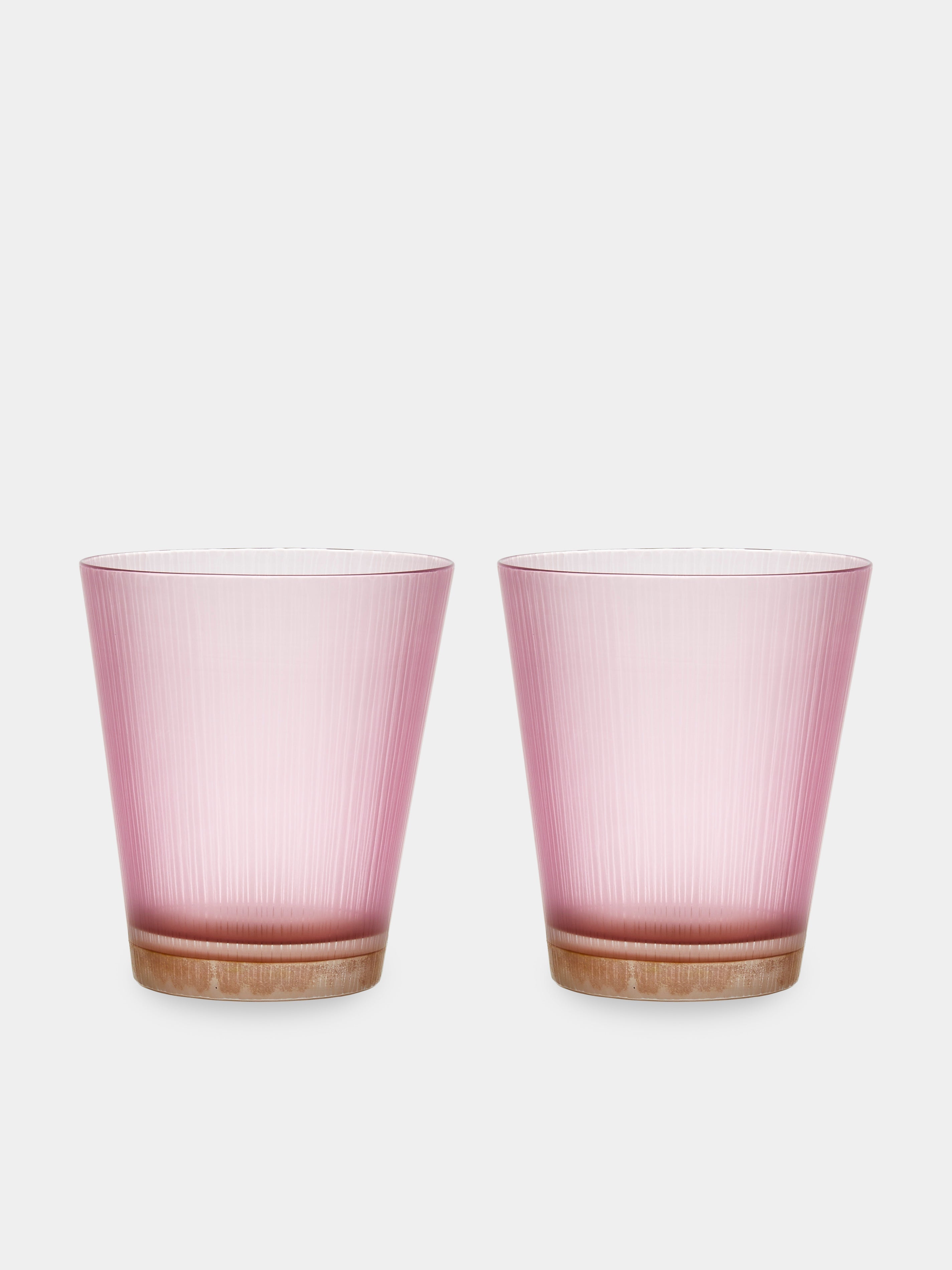 Takeyoshi Mitsui - Silence Hand-Blown Glass Tumblers (Set of 2) - Pink - ABASK